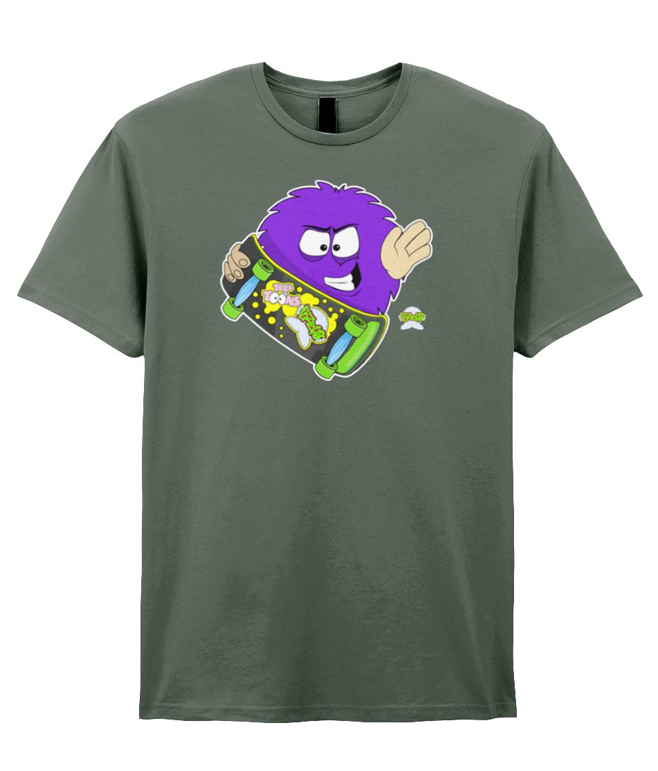 Skateboard Fuzzy Tee – Kickflip Chaos