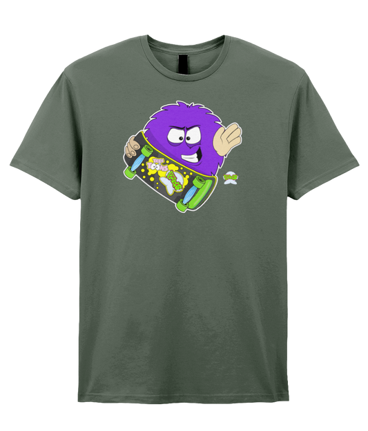 Skateboard Fuzzy Tee – Kickflip Chaos